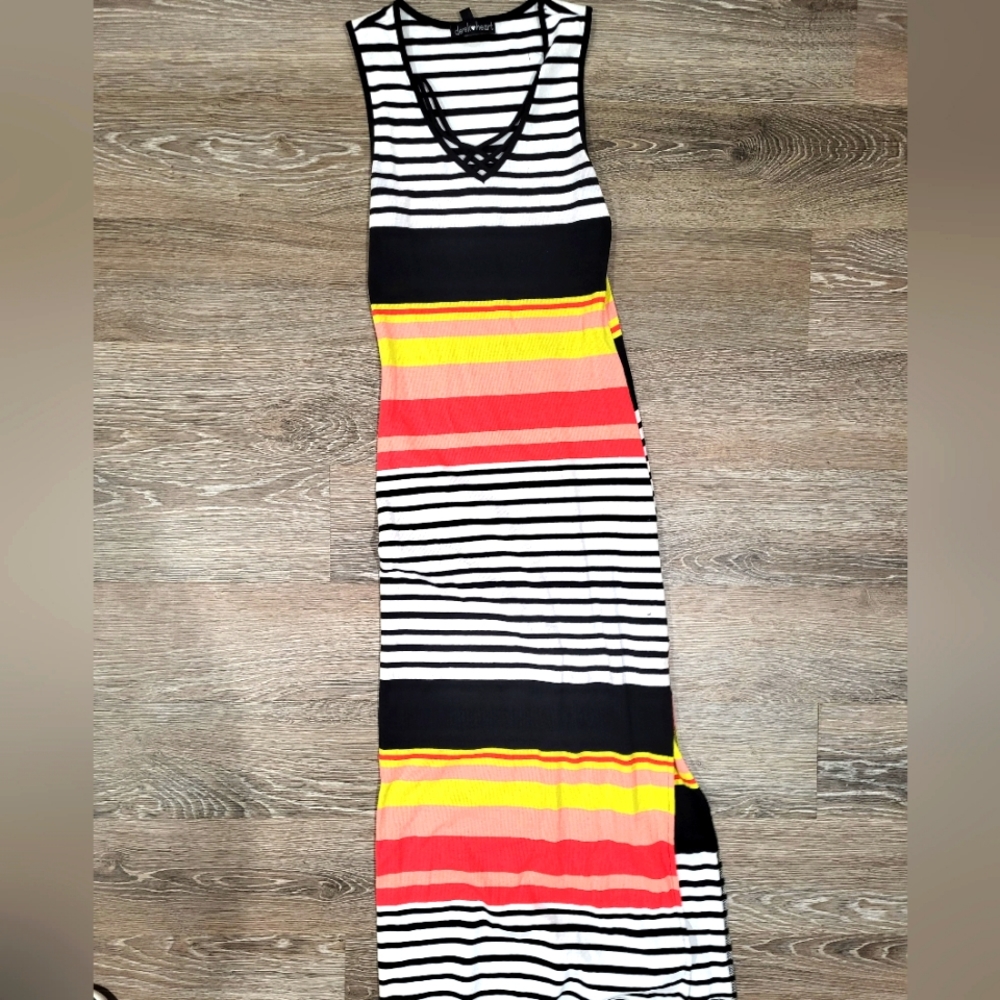 Derek Heart bodycon maxi striped dress